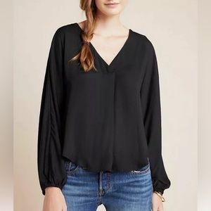 Anthropologie Dolan Contessa Black Long Sleeve Top XS